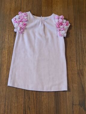 Halabaloo Light Pink Dress with Rosette Shoulder Accents